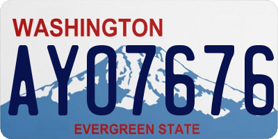 WA license plate AYO7676