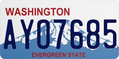 WA license plate AYO7685