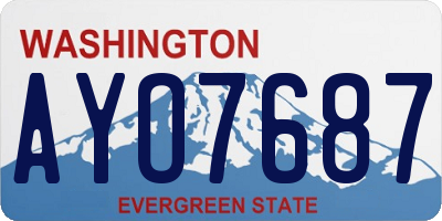 WA license plate AYO7687