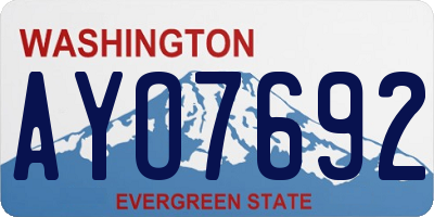 WA license plate AYO7692