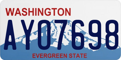 WA license plate AYO7698