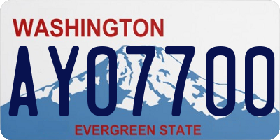 WA license plate AYO7700