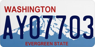 WA license plate AYO7703