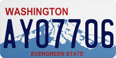 WA license plate AYO7706