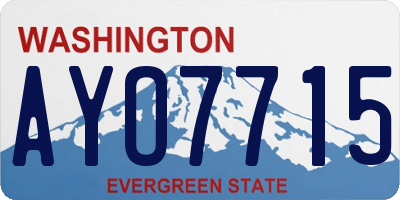WA license plate AYO7715