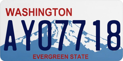WA license plate AYO7718