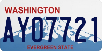 WA license plate AYO7721