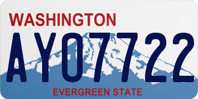 WA license plate AYO7722