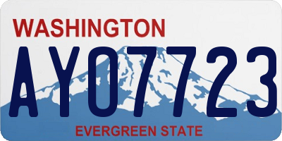 WA license plate AYO7723