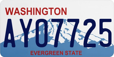 WA license plate AYO7725