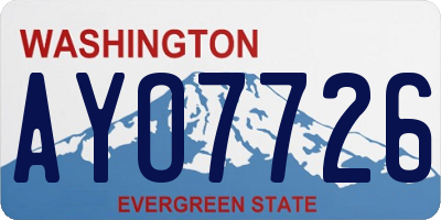 WA license plate AYO7726