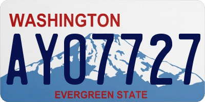 WA license plate AYO7727