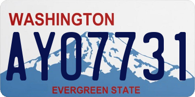 WA license plate AYO7731