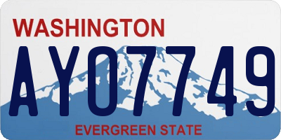 WA license plate AYO7749