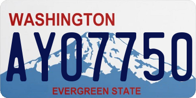 WA license plate AYO7750