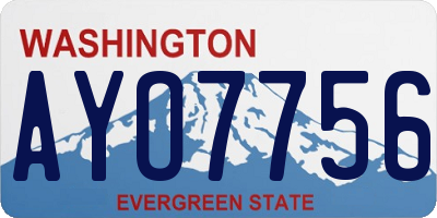 WA license plate AYO7756