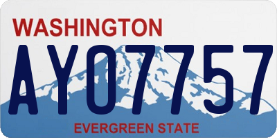 WA license plate AYO7757