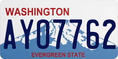 WA license plate AYO7762