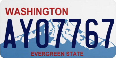 WA license plate AYO7767