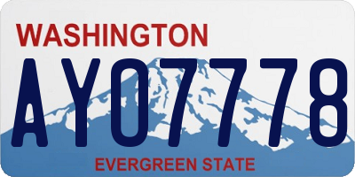 WA license plate AYO7778