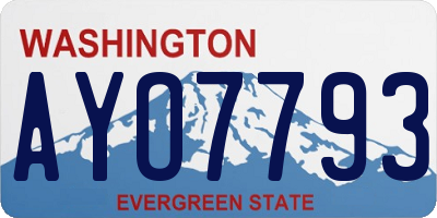 WA license plate AYO7793