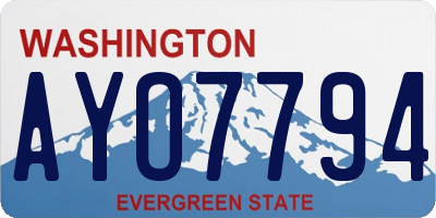 WA license plate AYO7794