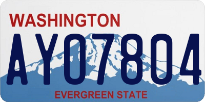 WA license plate AYO7804