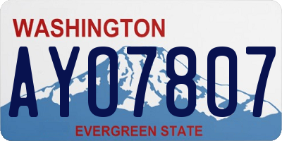 WA license plate AYO7807