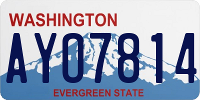 WA license plate AYO7814