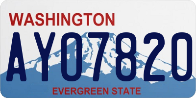 WA license plate AYO7820
