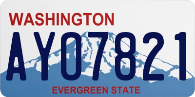WA license plate AYO7821