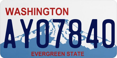 WA license plate AYO7840