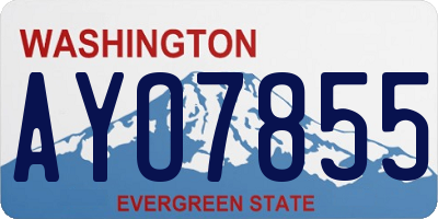 WA license plate AYO7855