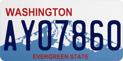 WA license plate AYO7860