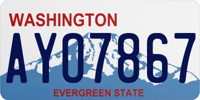 WA license plate AYO7867