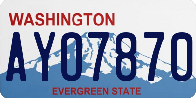 WA license plate AYO7870