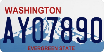 WA license plate AYO7890