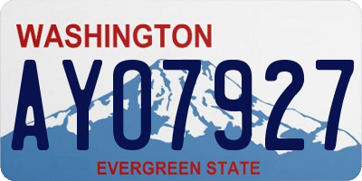 WA license plate AYO7927