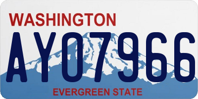 WA license plate AYO7966
