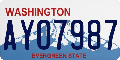 WA license plate AYO7987