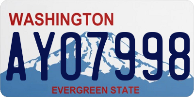WA license plate AYO7998