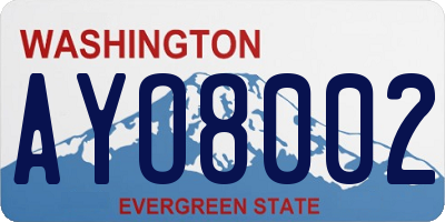 WA license plate AYO8002