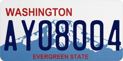 WA license plate AYO8004