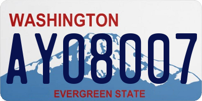 WA license plate AYO8007