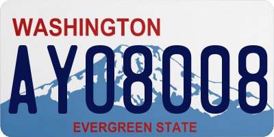 WA license plate AYO8008