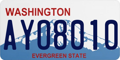 WA license plate AYO8010