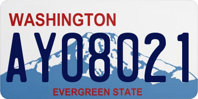 WA license plate AYO8021