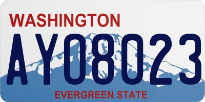 WA license plate AYO8023