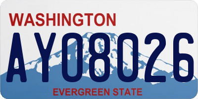 WA license plate AYO8026