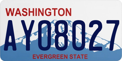 WA license plate AYO8027